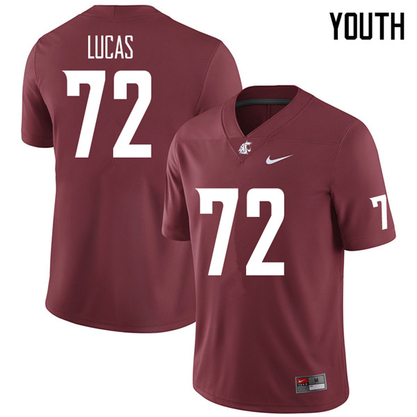 Youth #72 Abraham Lucas Washington State Cougars College Football Jerseys Sale-Crimson